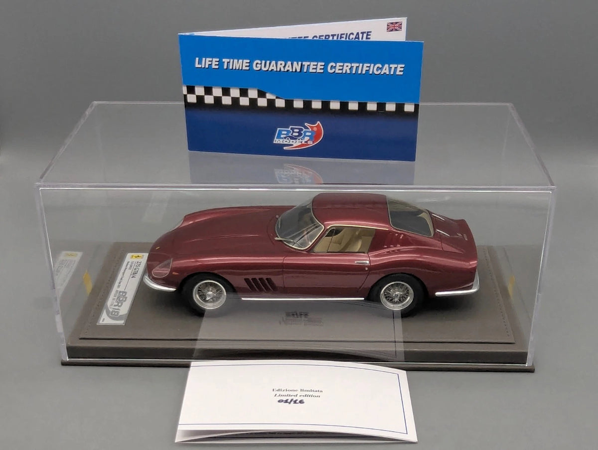 Modellautos 1:18 BBR Ferrari 275 GTB/4 1966 S/N 09925 01/16 mit Vitrine und OVP