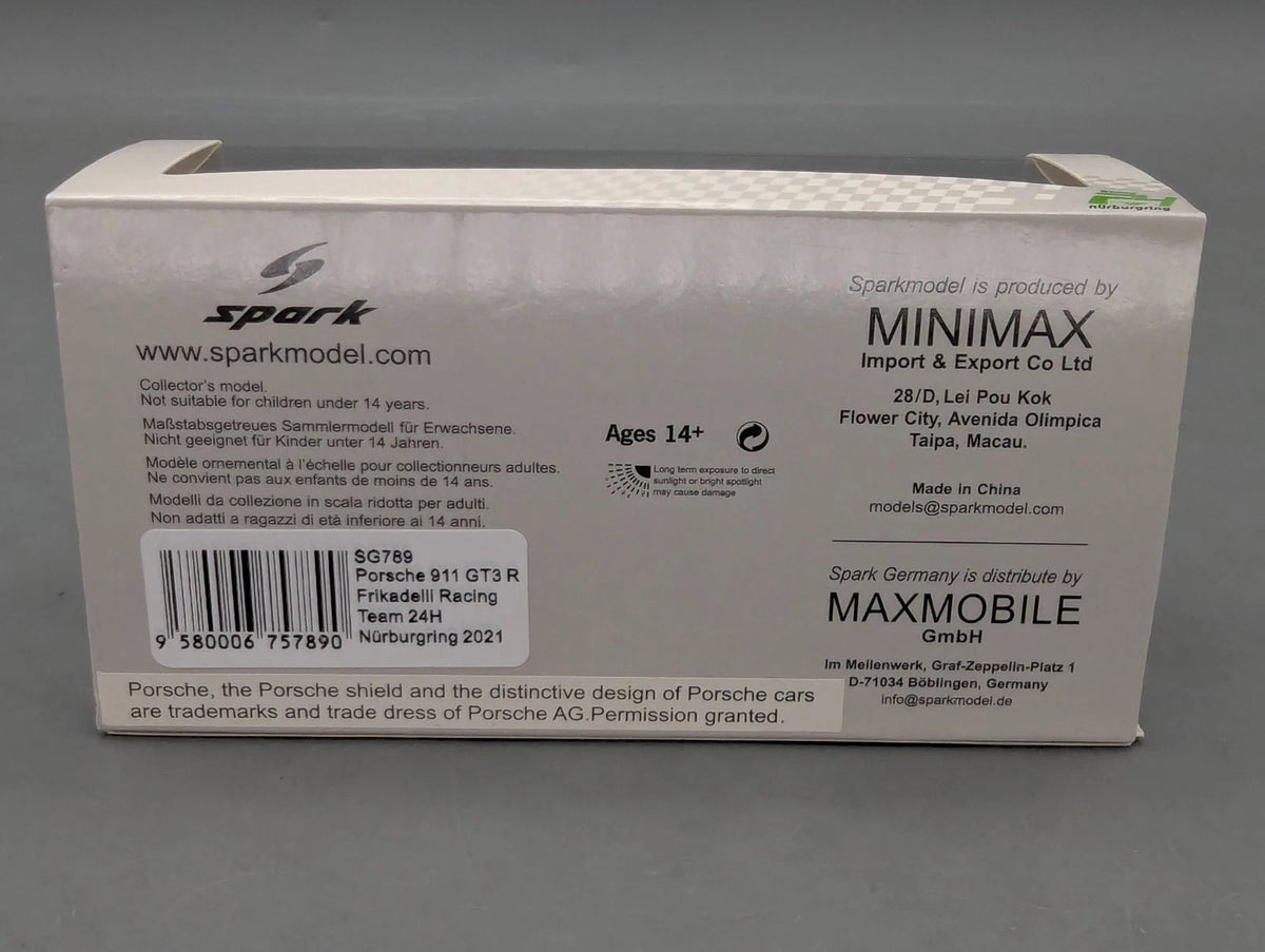 Modellautos 1:43 Spark SG789 Porsche 911 GT3R 24h Nürburgring 2021 #30 mit OVP