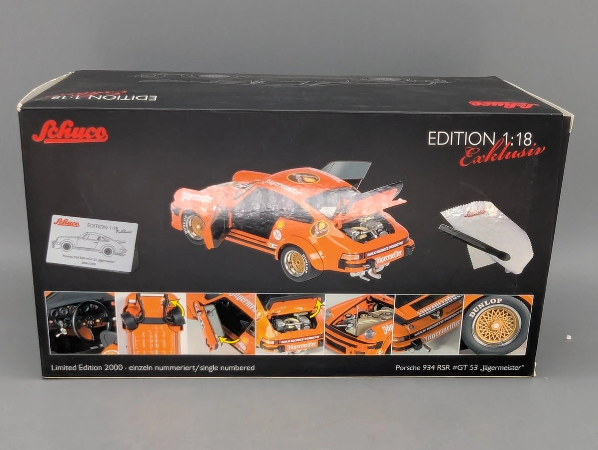 Modellautos 1:18 Schuco Porsche 934 RSR Jägermeister #GT53 mit OVP