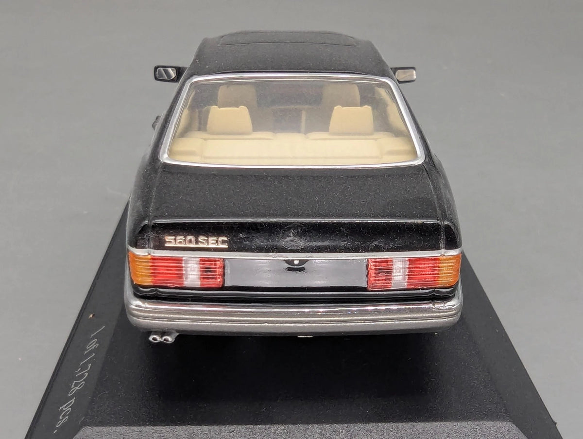 Modellautos 1:43 Minichamps Mercedes Benz 560 SEC 1986 Schwarz mit OVP