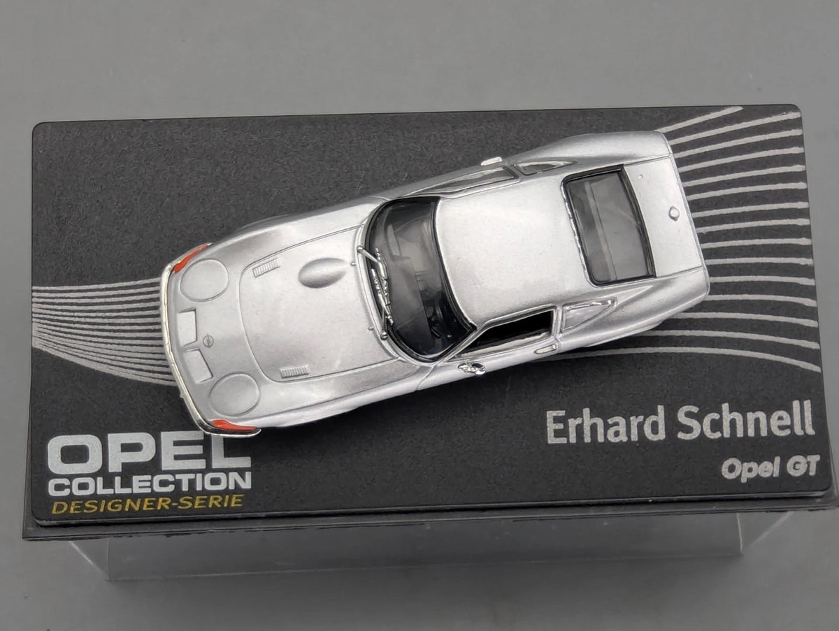 Modellautos 1:43 Ixo für Eaglemoss Opel Collection GT Erhard Schnell Vitrine
