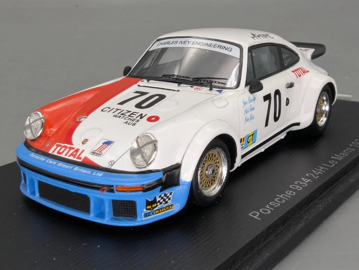 Modellautos 1:43 Spark S9822 Porsche 934 24h Le Mans 1976 #70 OVP