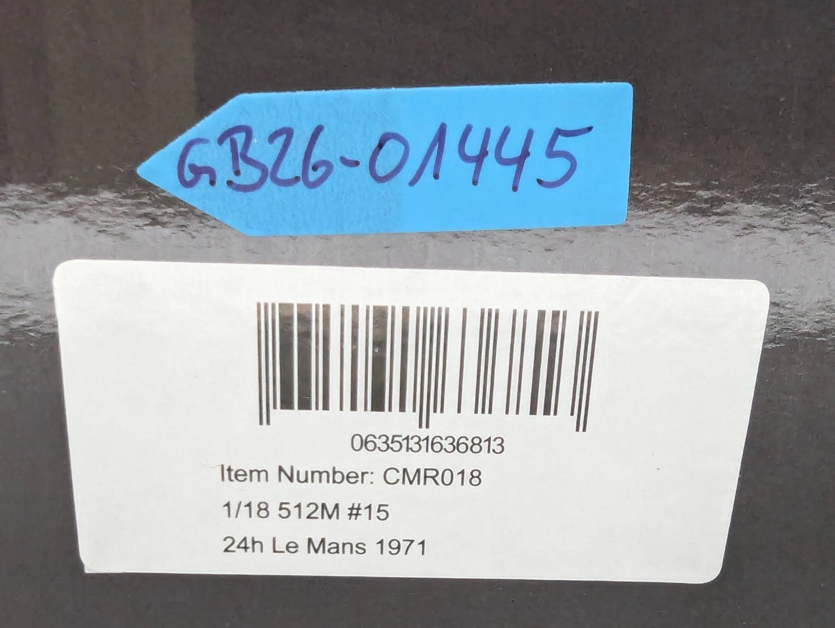 Modellautos 1:18 CMR 018 Ferrari 512M 24h Le Mans 1971 #15 mit OVP