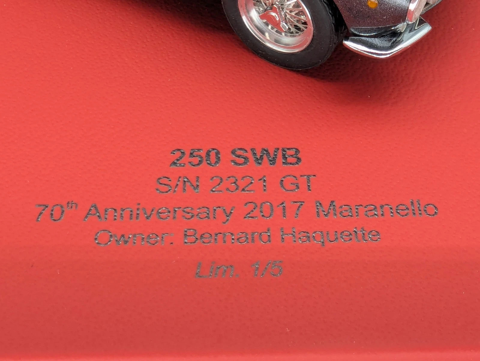 Modellautos 1:43 BBR Ferrari 250 SWB 70th Anniv. 2017 01/05 Große Vitrine in OVP