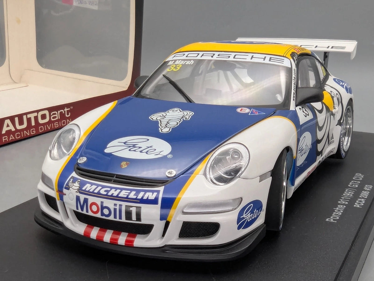 Modellautos 1:18 Autoart 80685 Porsche 911 (997) GT3 Cup PCCA 2006 #33 mit OVP