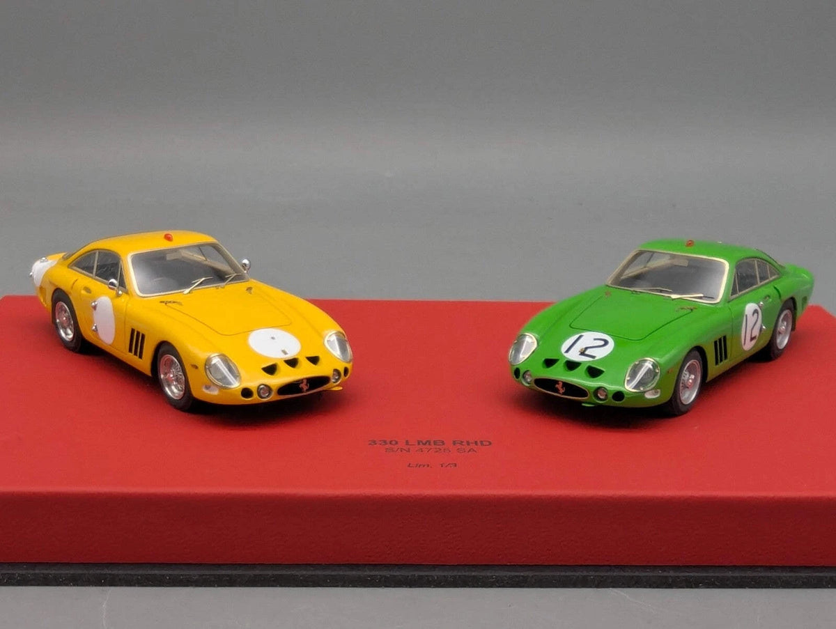 Modellautos 1:43 BBR Ferrari 330 LMB RHD Ltd 01/03 2-tlg Set mit Vitrine und OVP