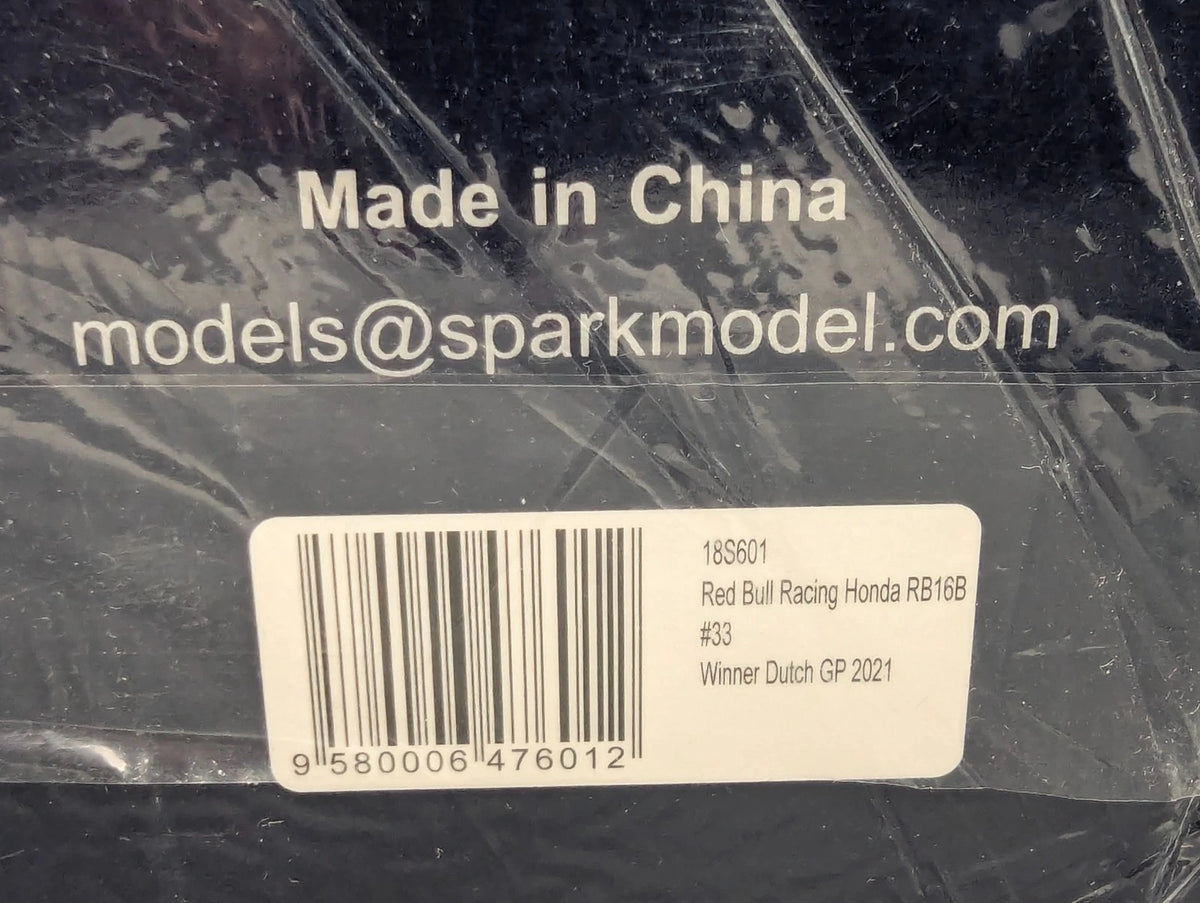 Modellautos 1:18 Spark Honda  Red Bull RB16B WINNER  NL 2021 #33 Verstappen OVP