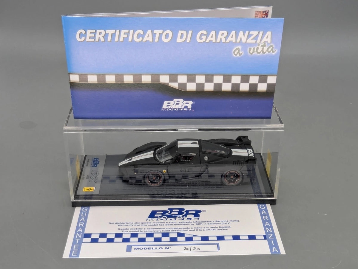 Modellautos 1:43 BBR Ferrari FXX 2006 Black Matt Ltd 20/20 mit Vitrine + OVP