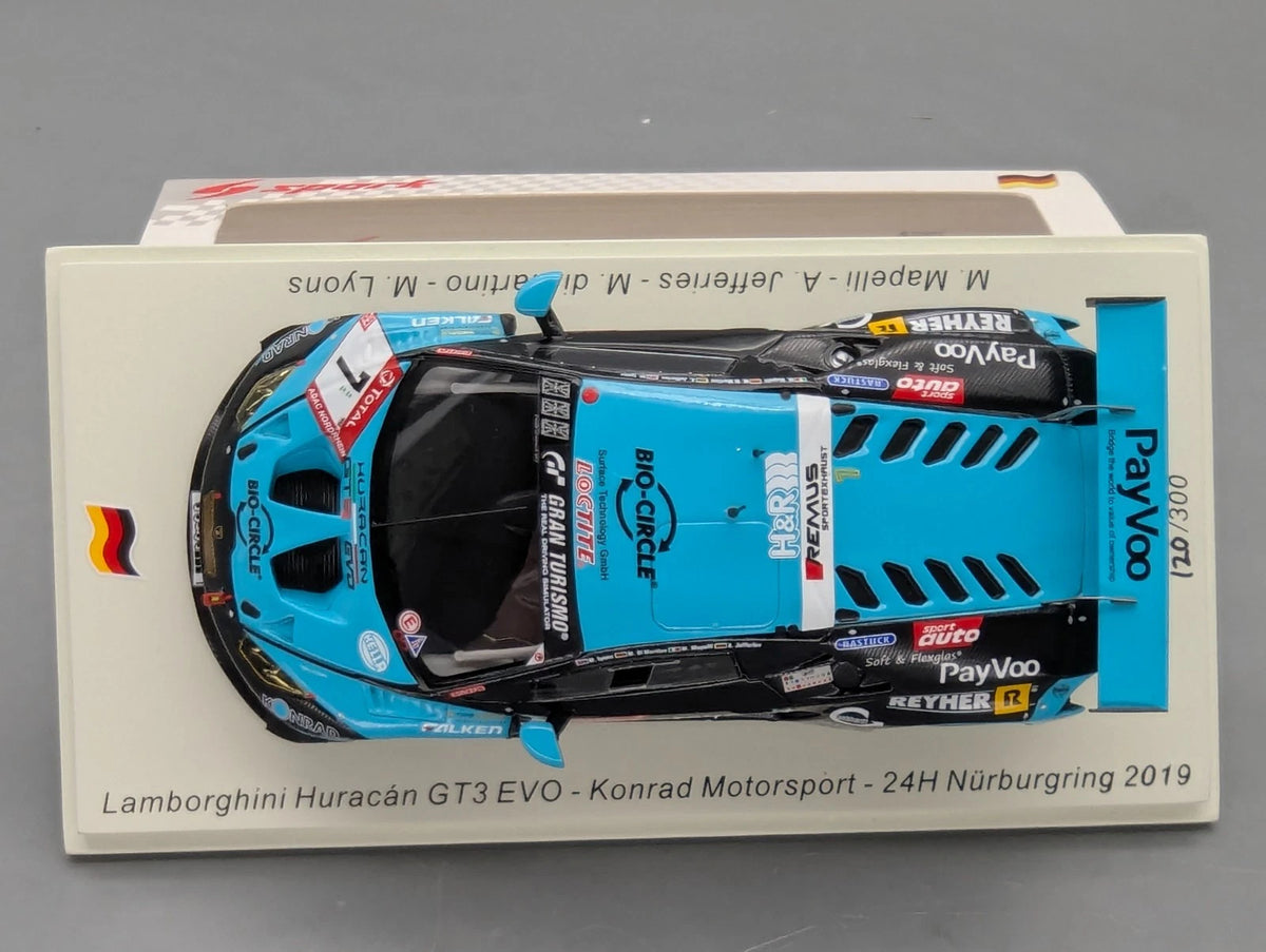 Modellautos 1:43 Spark SG576 Lamborghini Huracan GT3 EVO 24h Nbrg 2019 #7 OVP