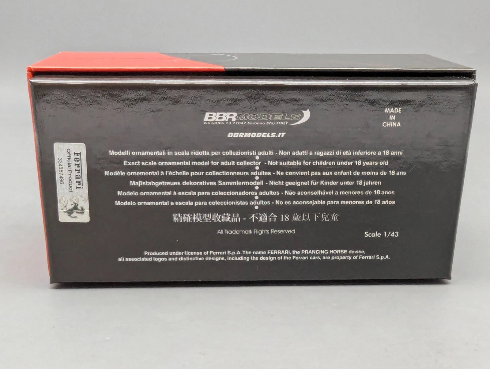 Modellautos 1:43 BBR Concept43 Ferrari 296 Assetto Fiorano Grigio Coburn mit OVP