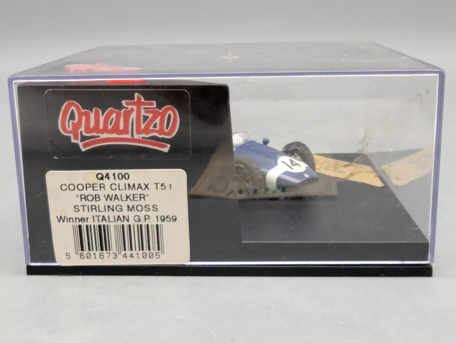 Modellautos 1:43 Quartzo Cooper Climax T51 WINNER Italien GP 1959 #14 Vitrine