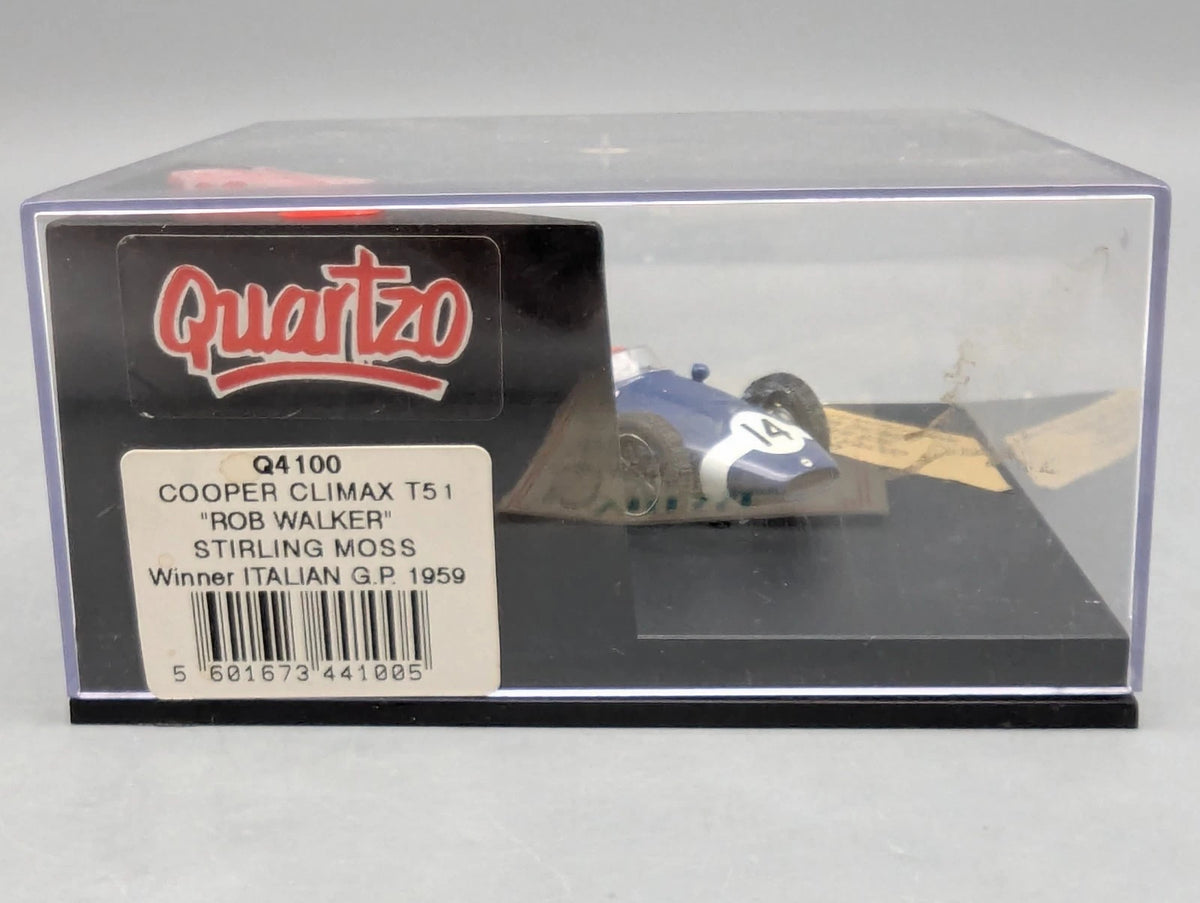 Modellautos 1:43 Quartzo Cooper Climax T51 WINNER Italien GP 1959 #14 Vitrine