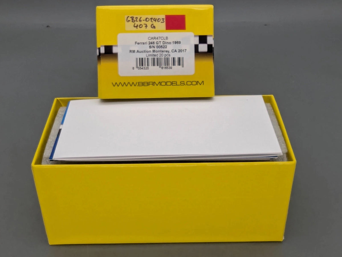 Modellautos 1:43 BBR Ferrari 246 GT Dino 1969 Auction CA 2017 07/20 mit OVP