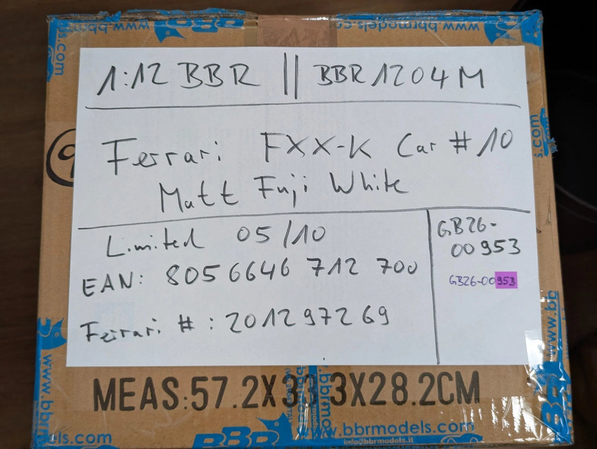 Modellautos 1:12 BBR Ferrari FXX-K Car #10 Fuji White Matt Ltd 05/10 Vitrine OVP
