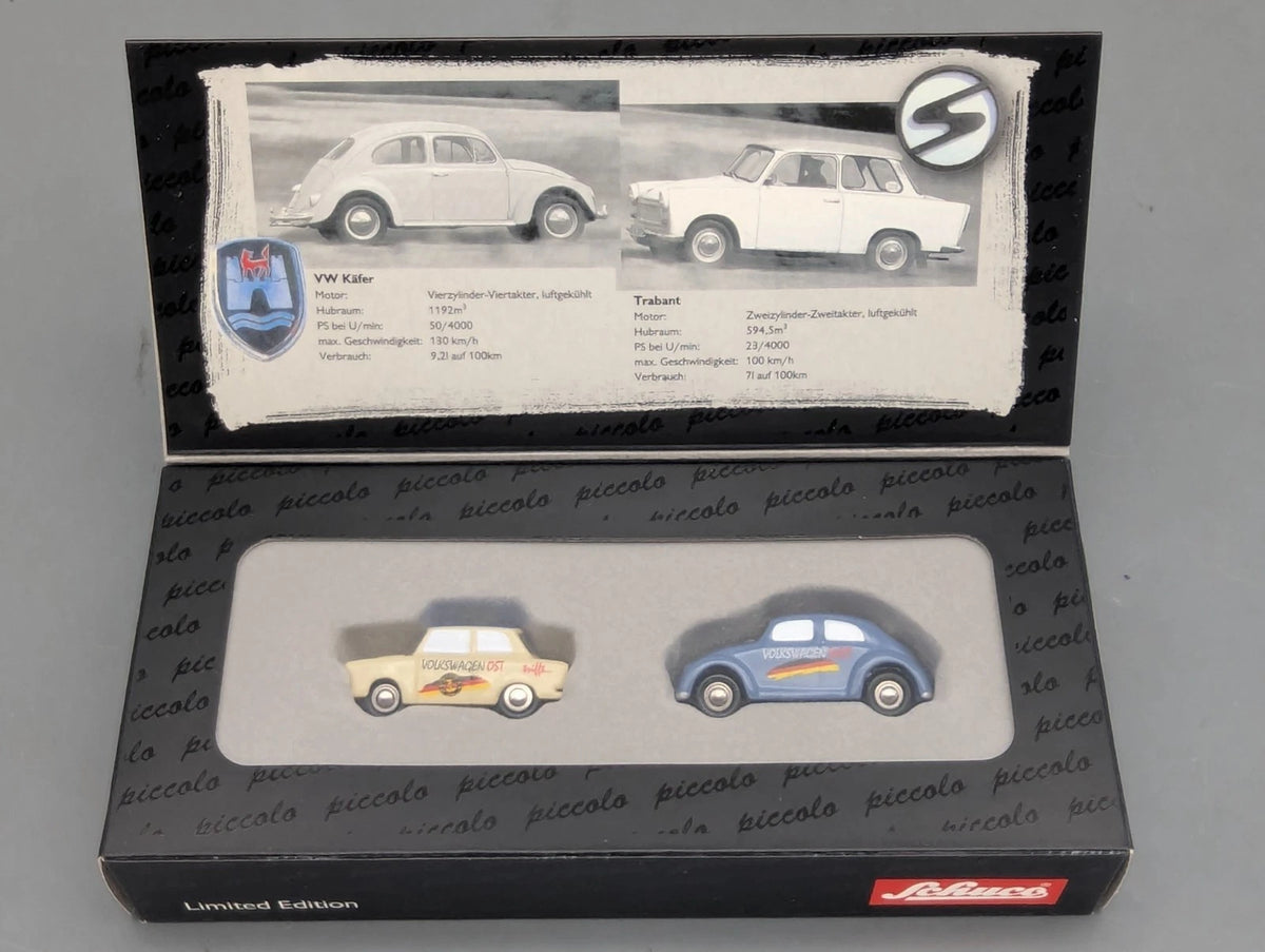 Modellautos 1:90 Schuco Piccolo-Set 15 Jahre deutsche Einheit VW Trabant in OVP