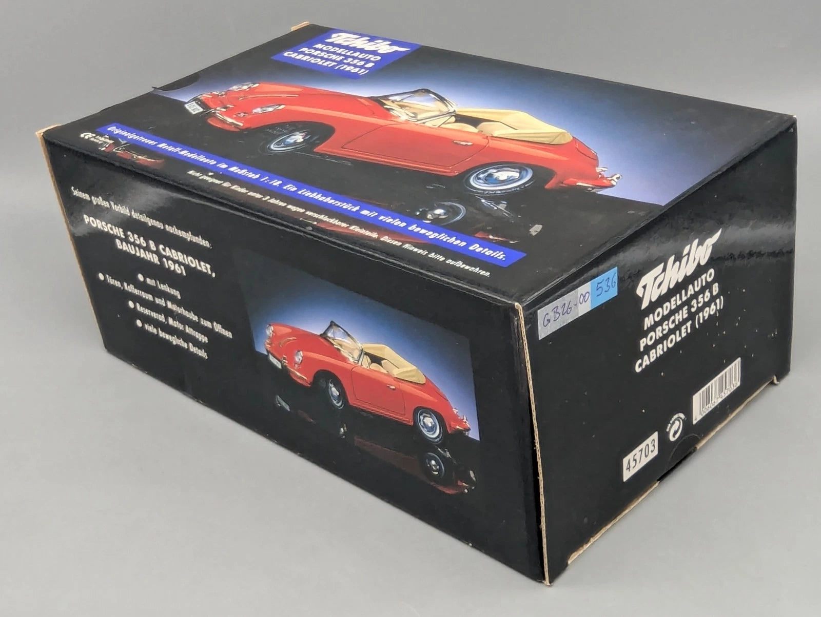 Modellautos 1:18 Bburago Tchibo Porsche 356 B Cabriolet 1961 Rot mit OVP