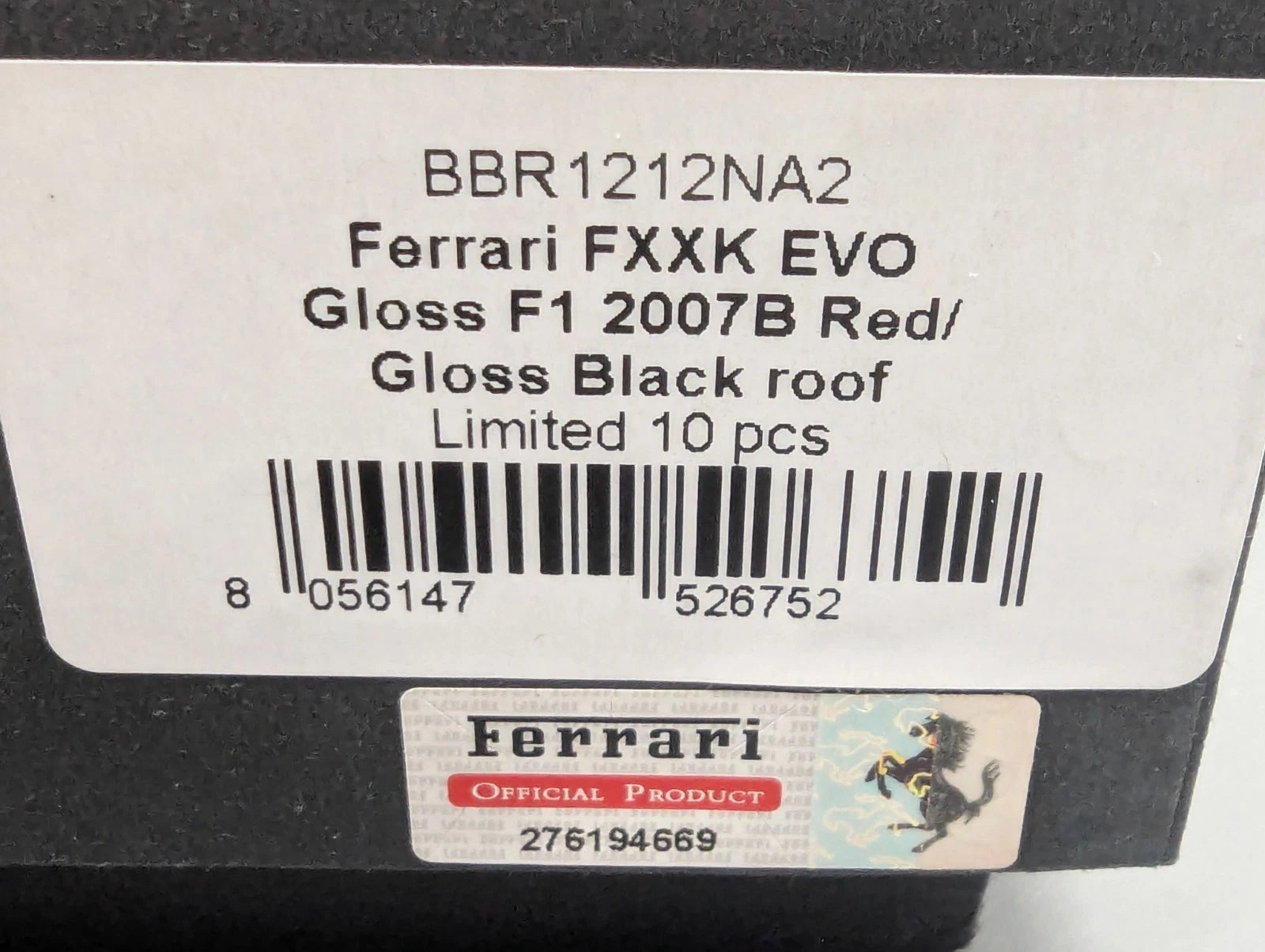 Modellautos 1:12 BBR Ferrari FXX-K EVO Gloss F1 2007B Red Ltd 00/10 Vitrine OVP