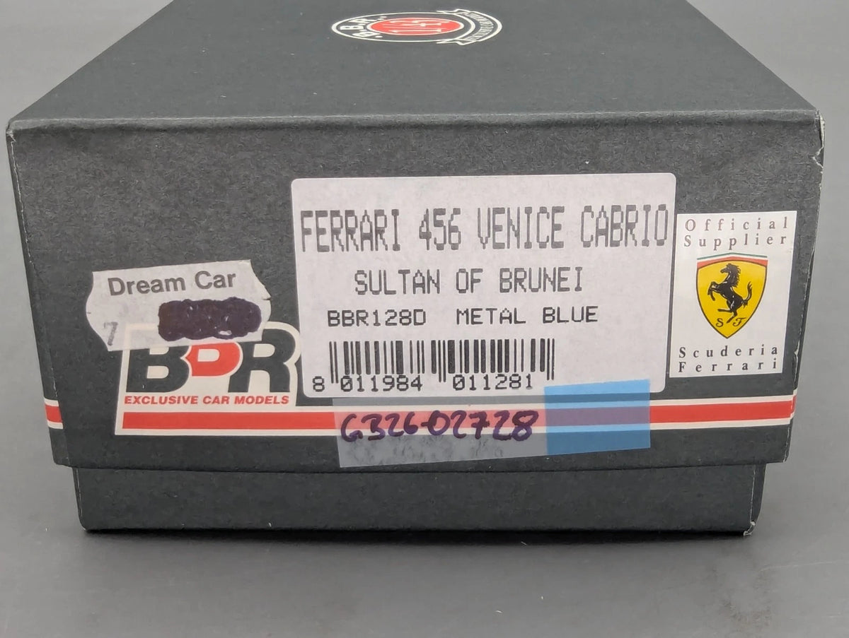 Modellautos 1:43 BBR Ferrari 456 Venice Cabrio Sultan of Brunei Blau Met mit OVP