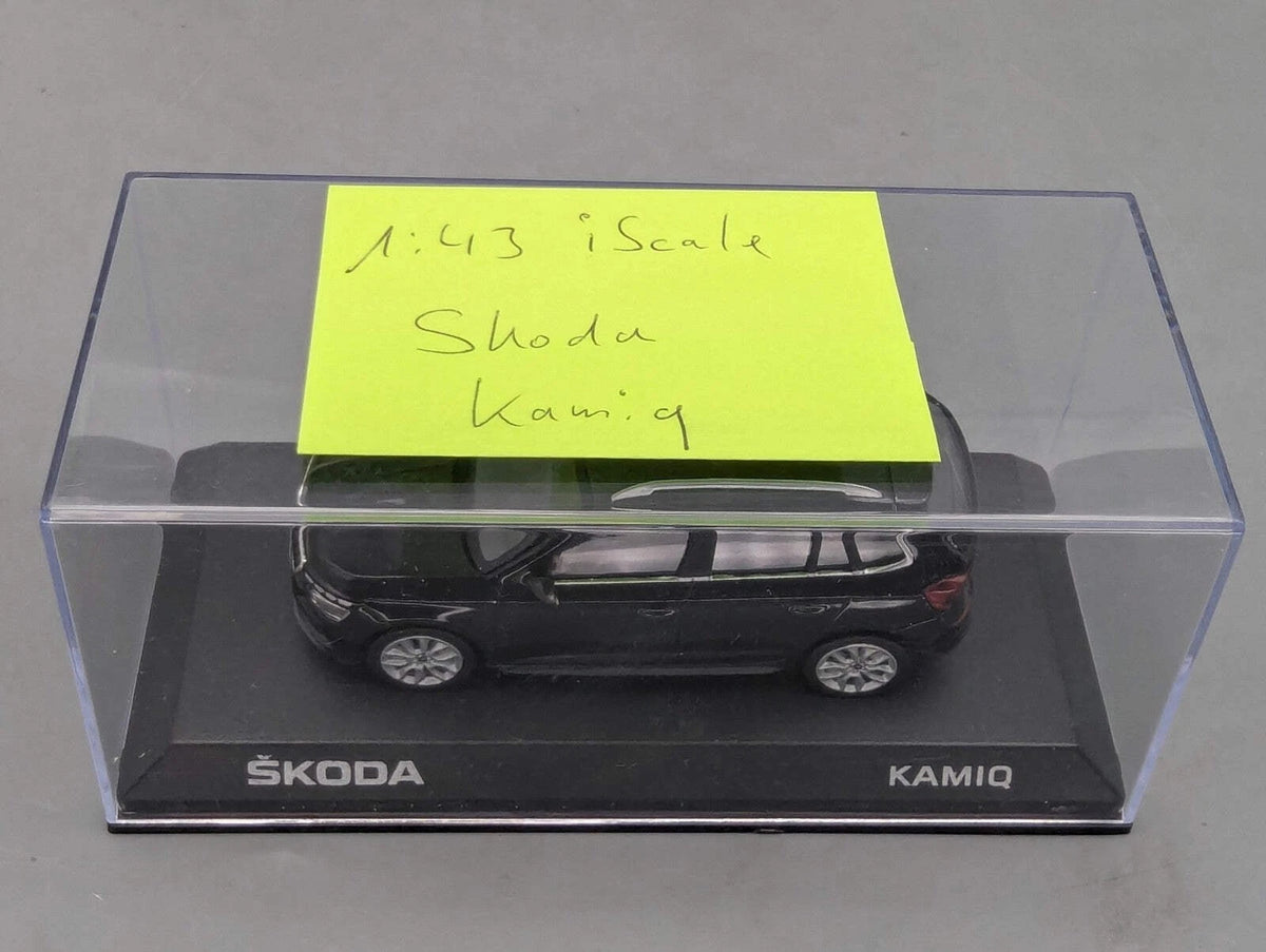 Modellautos 1:43 iScale Skoda Kamiq Schwarz mit Vitrine und OVP