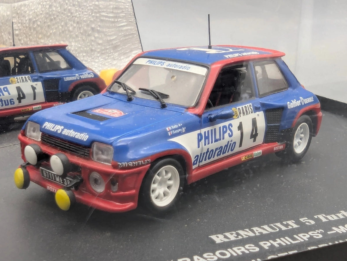 Modellautos 1:43 Universal Hobbies Renault 5 Turbo RMC 1983 #14 Saby Vitrine