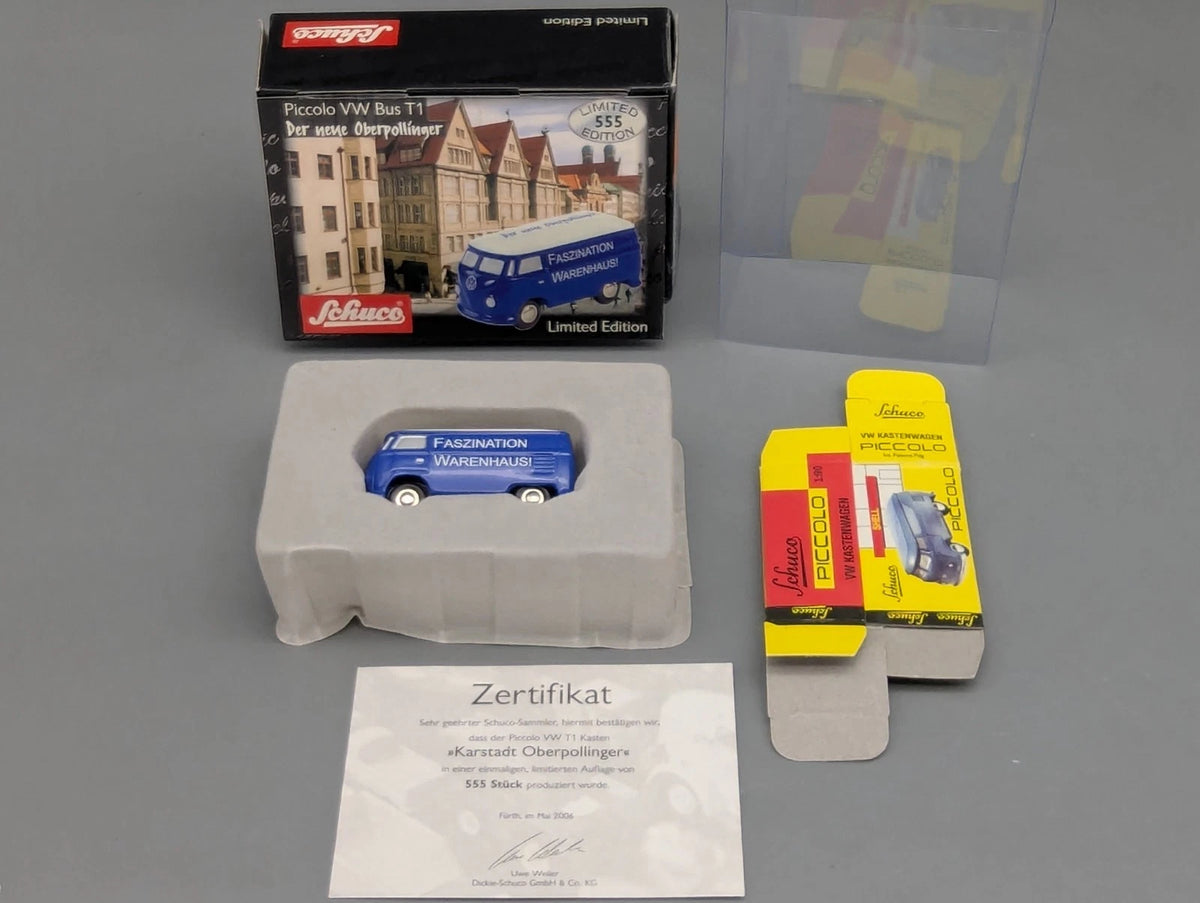 Modellautos 1:90 Schuco Piccolo Volkswagen VW Bus T1 Der neue Oberpollinger OVP