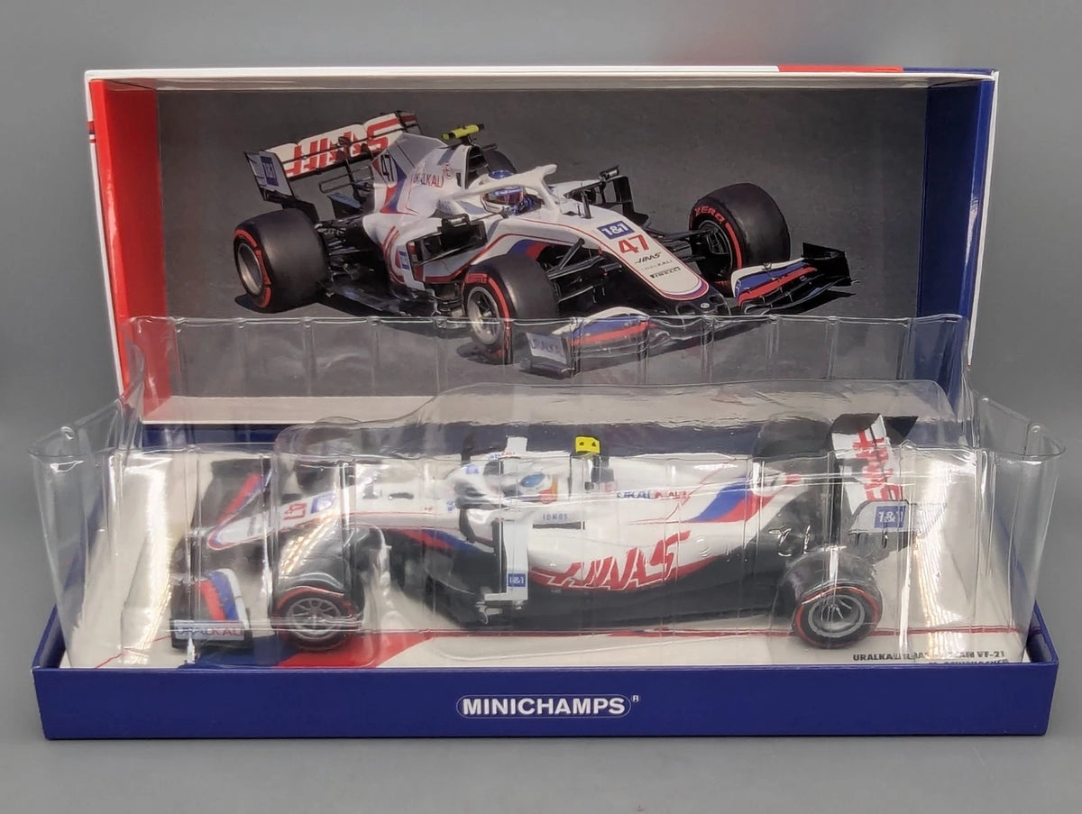 Modellautos 1:18 Minichamps Haas F1 Team VF-21 NL 2021 #47 Mick Schumacher OVP