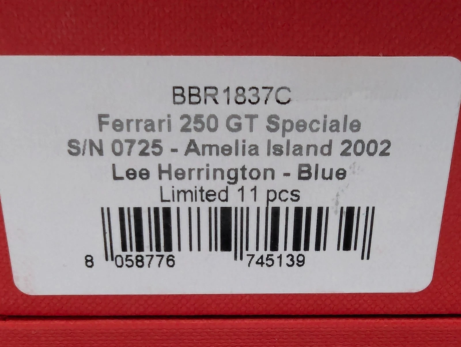 Modellautos 1:18 BBR Ferrari 250 GT Speciale Lee Herrington 2002 Ltd 01/11 OVP