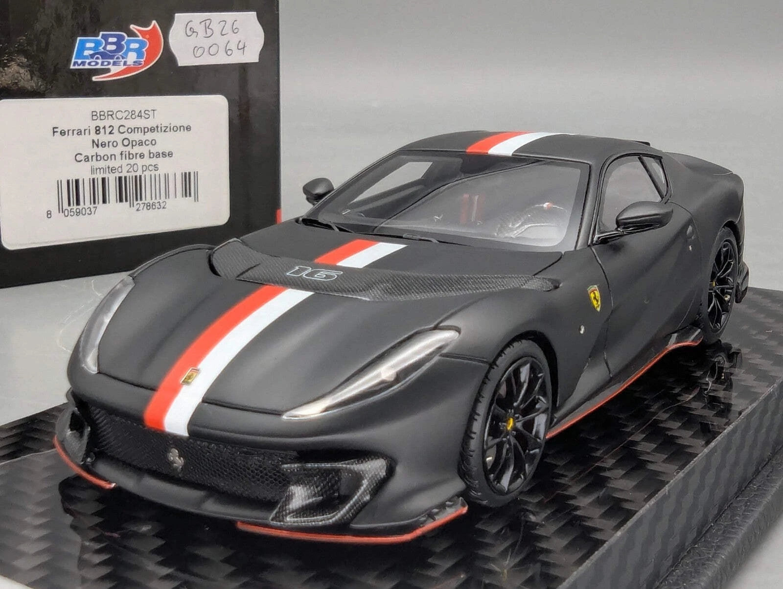 Modellautos 1:43 BBR Concept43 Ferrari 812 Competizione Nero Ltd 04/20 mit OVP