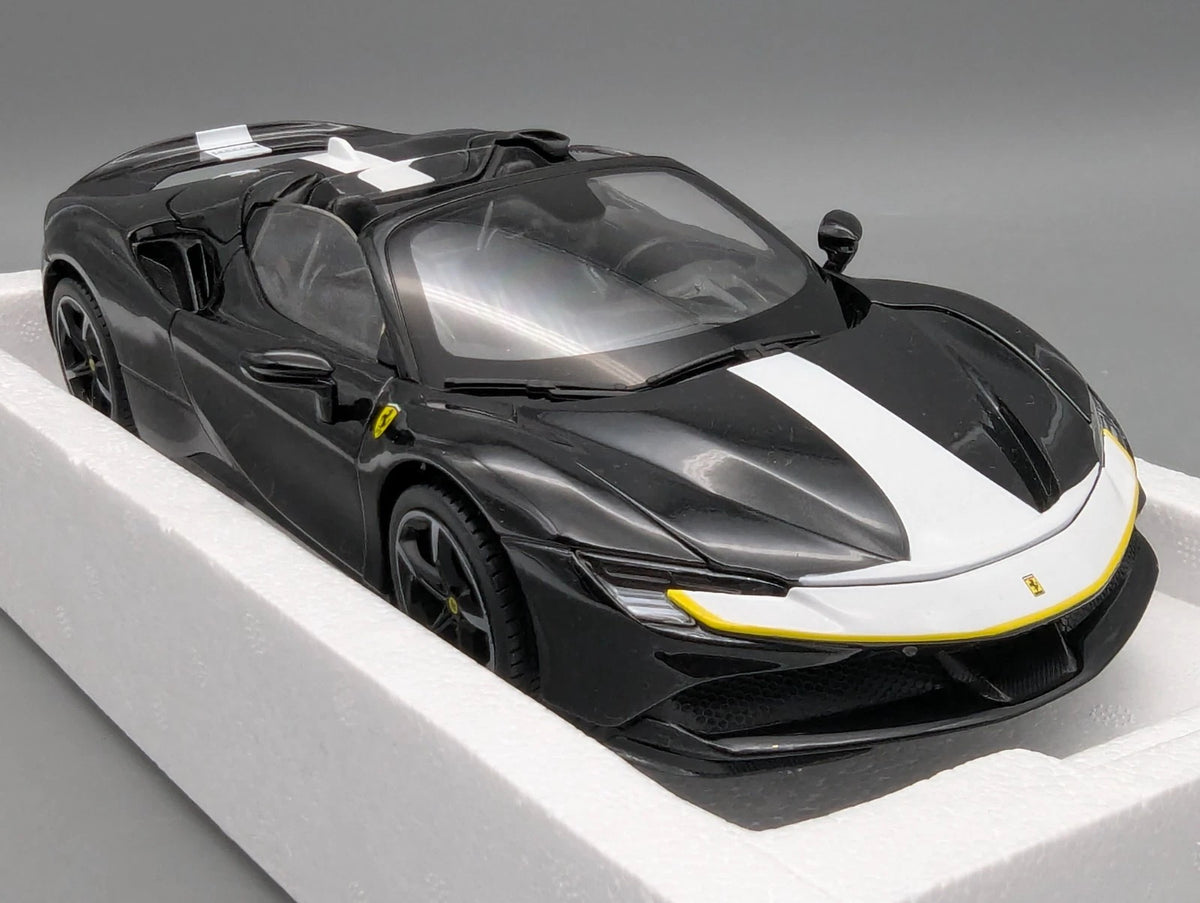 Modellautos 1:18 Bburago Ferrari SF90 Spider Assetto Fiorano Schwarz mit OVP