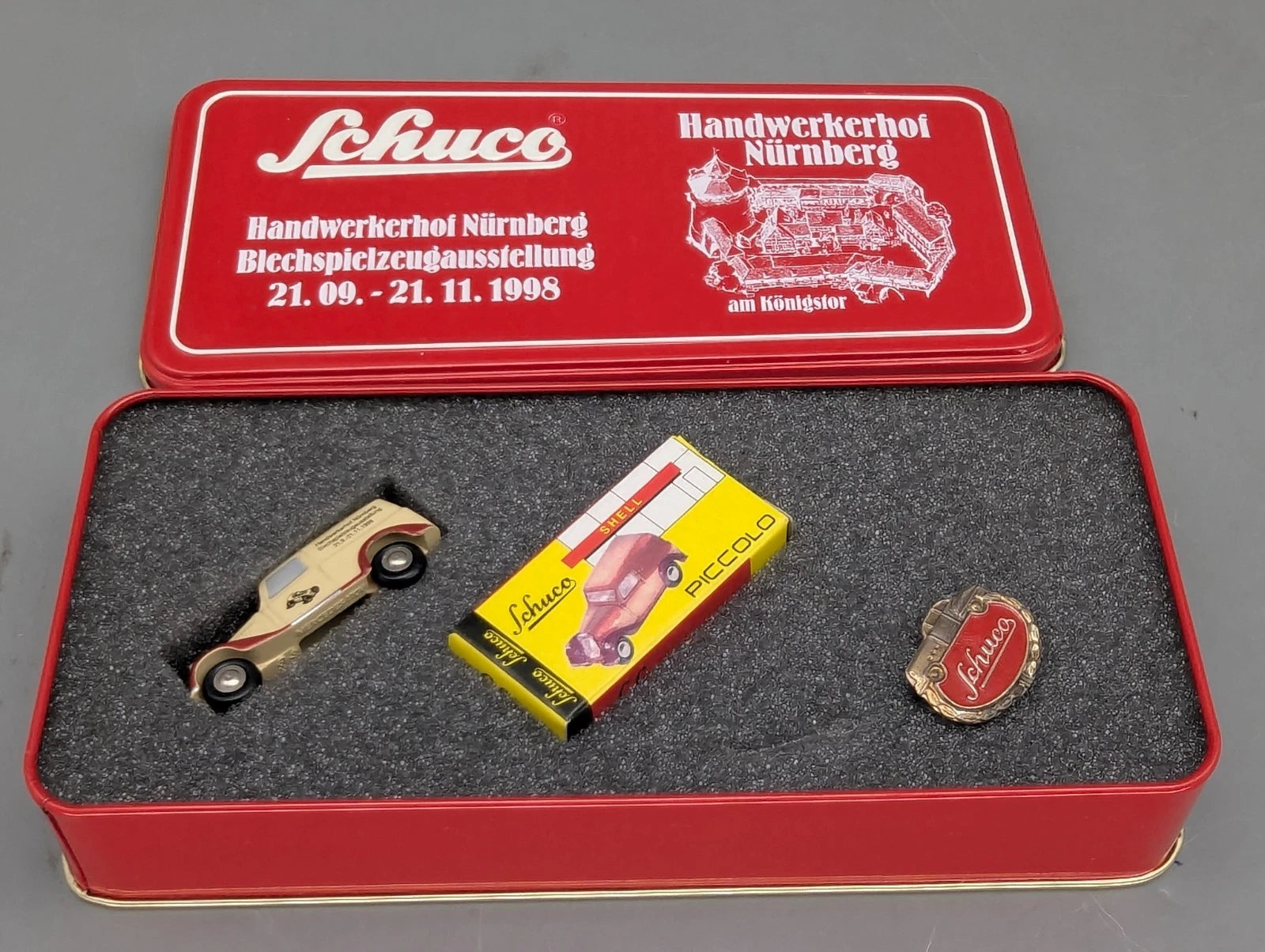 Modellautos 1:90 Schuco Piccolo Mercedes 170V Handwerkerhof Nürnberg 1998 OVP