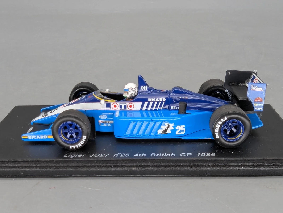 Modellautos 1:43 Spark S3971 Ligier JS27 GB GP 1986 #25 Rene Arnoux mit OVP