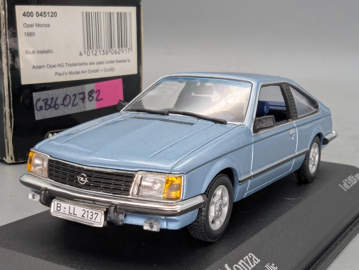Modellautos 1:43 Minichamps Opel Monza 1980 Blau Metallic mit OVP
