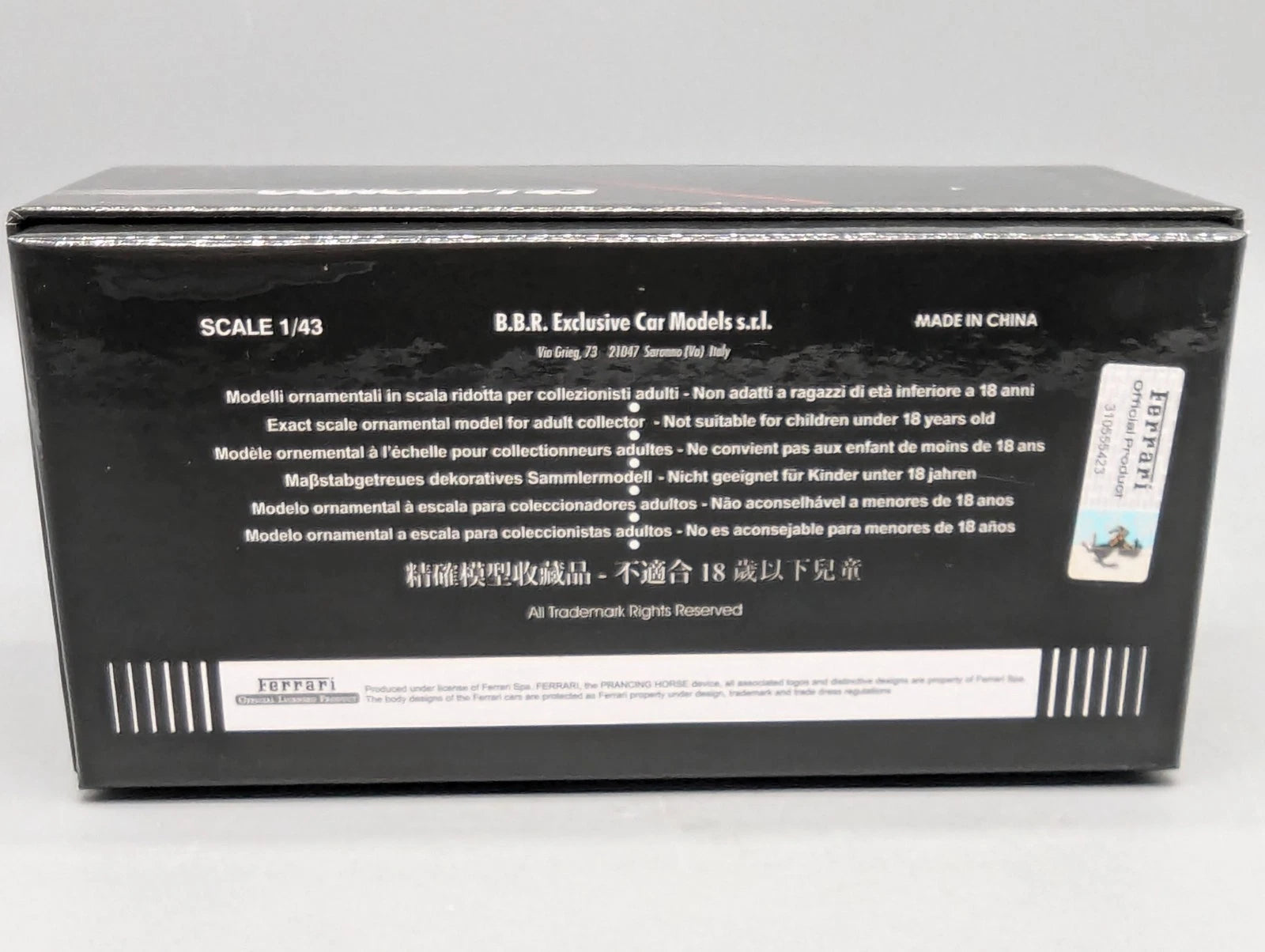 Modellautos 1:43 BBR Concept43 Ferrari 355 GTB Berlinetta 1998 01/20 in OVP