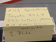 Modellautos 1:43 Spark Toyota 94 CV 24h LeMans 1994 2. Platz #1 Eddie Irvine