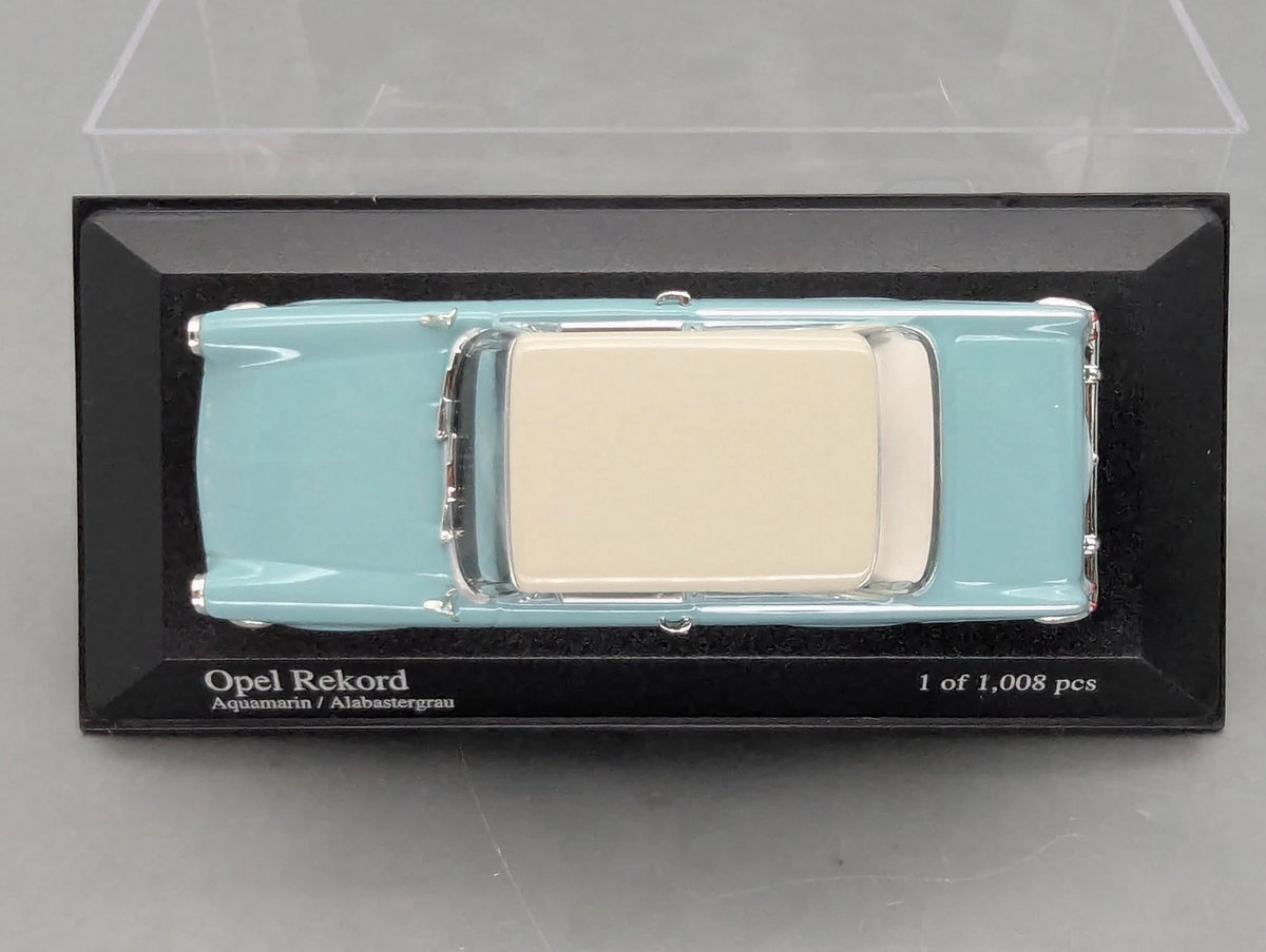 Modellautos 1:43 Minichamps Opel Rekord P2 1960 Blau Grau mit OVP