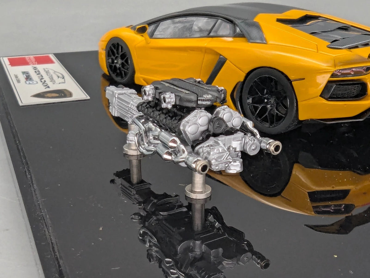 Eidolon Make Up 1:43 Lamborghini Aventador LP760-2 Engine Set Oakley Gelb OVP
