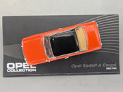 Modellautos 1:43 Ixo für Eaglemoss Opel Collection Kadett B Weiß mit Vitrine
