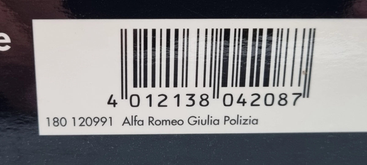 Modellautos 1:18 Minichamps 180 120991 Alfa Romeo Giulia Polizia OVP