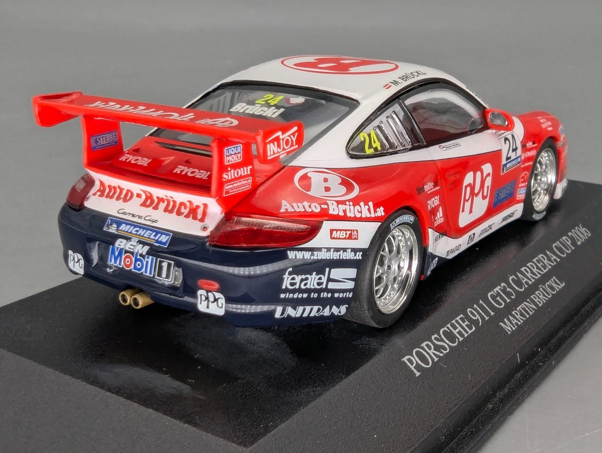 Modellautos 1:43 Minichamps Porsche 911 GT3 Carrera Cup 2006 #24 M. Brückl OVP
