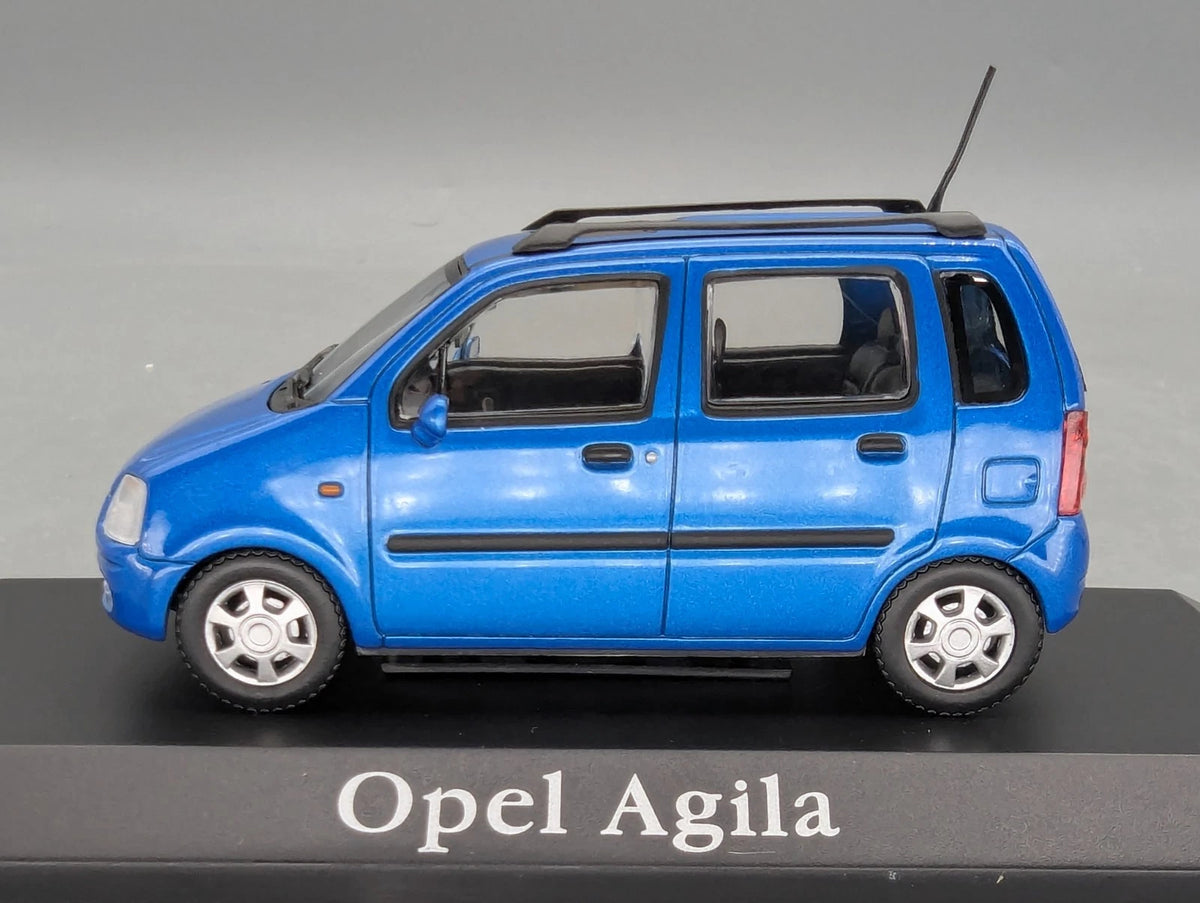 Modellautos 1:43 Minichamps Opel Agila Blau Metallic mit Dealer OVP