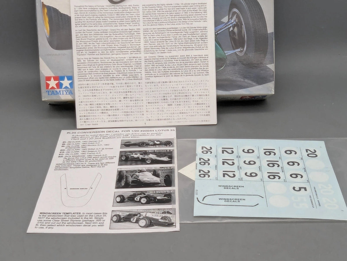 Modellautos Bausatz 1:20 Tamiya Lotus 25 Coventry Climax mit OVP