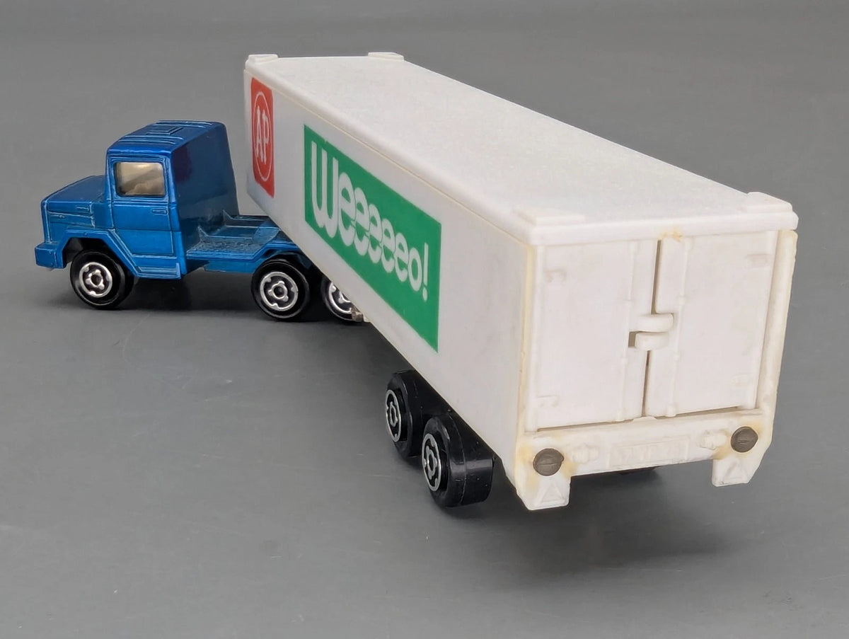 Modellautos 1:100 Majorette 361 Magirus Semi Cont. + Original Majorette Vitrine
