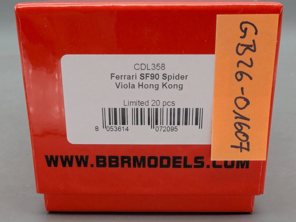 Modellautos 1:43 BBR CALSITO Ferrari SF90 Spider Ltd 12/20 Viola Hong Kong OVP