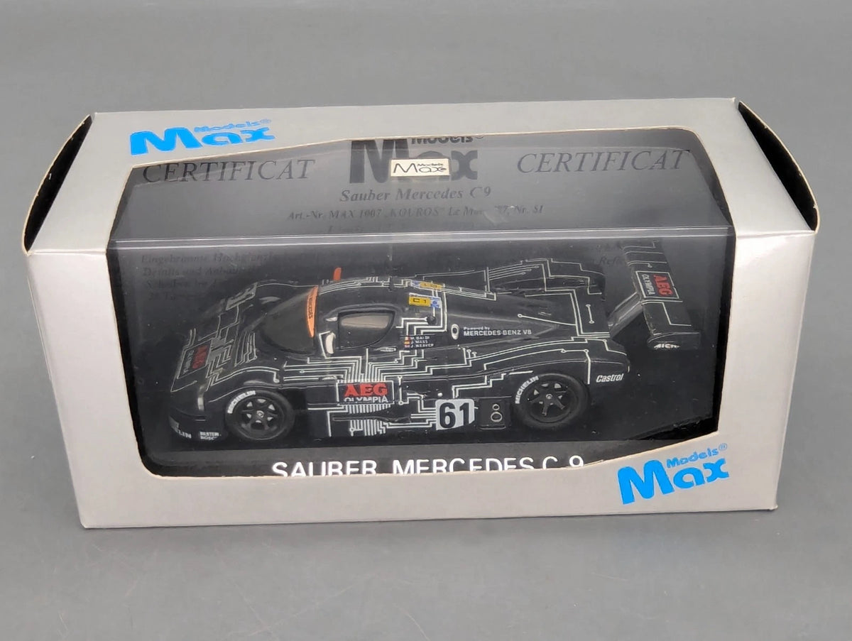 Modellautos 1:43 Max Models Sauber Mercedes C9 Kouros LM 1987 #61 mit OVP