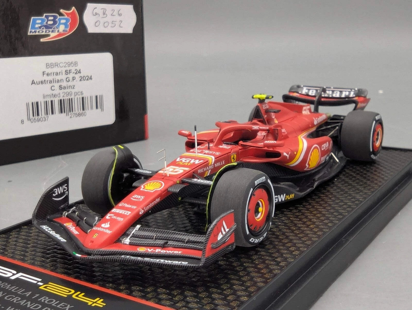 Modellautos  1:43 BBR Concept43 Ferrari SF-24 WINNER GP AUS 2024 #55 Sainz OVP
