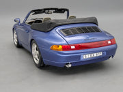 Modellautos 1:18 Bburago Porsche 911 Carrera Cabriolet 1993 Blau Met mit Vitrine
