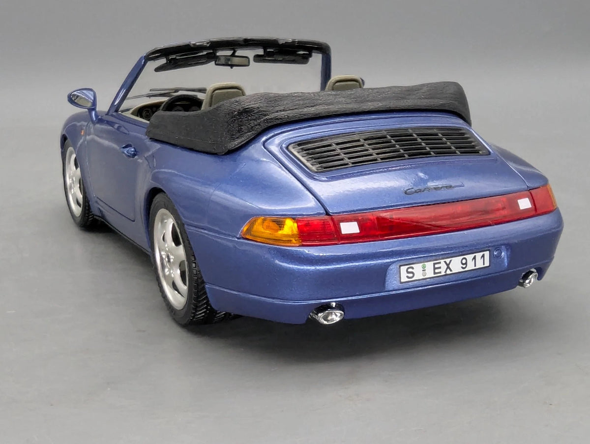 Modellautos 1:18 Bburago Porsche 911 Carrera Cabriolet 1993 Blau Met mit Vitrine