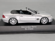 Modellautos 1:43 Minichamps Mercedes Benz SL Klasse Silber Metallic Dealer OVP