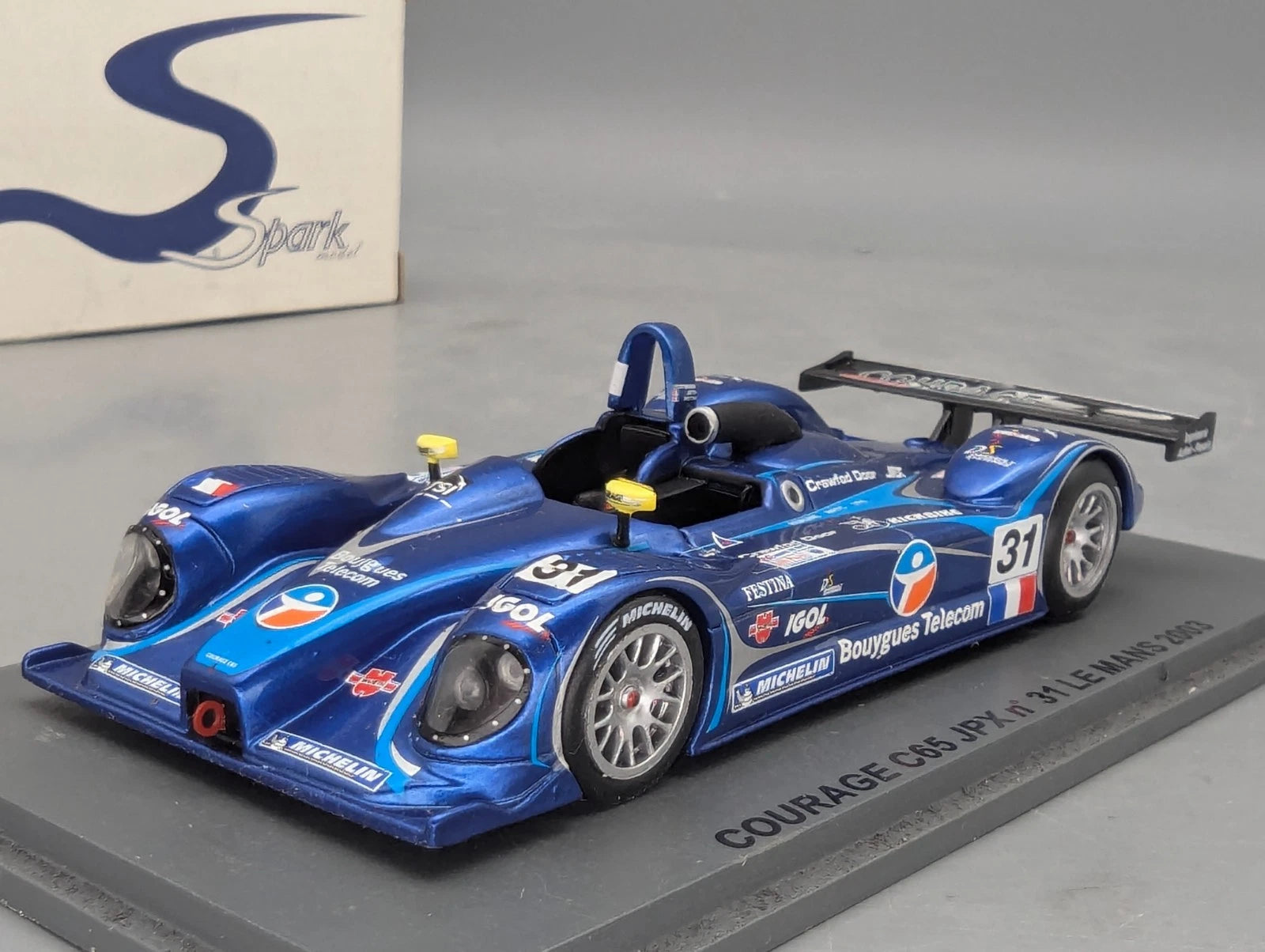 Modellautos 1:43 Spark Courage C65 JPX 24h Le Mans 2003 #31 mit OVP