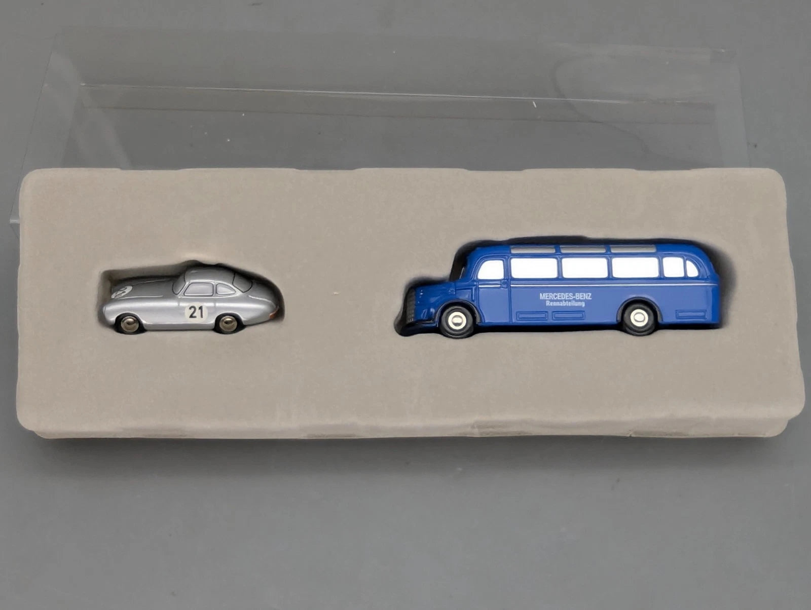 Modellautos 1:90 Schuco Piccolo-Set  Mercedes-Benz Renndienst  300SL O3500 OVP